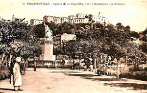 Philippeville - Square de la Republique et Monument des Zouaves